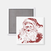 Weihnachten, Retro Jolly Weihnachtsmann in Rot Magnet (Vorderseite/Rückseite)