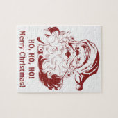 Weihnachten, Retro Jolly Weihnachtsmann in Rot Puzzle (Horizontal)