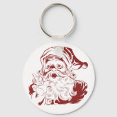 Weihnachten, Retro Jolly Weihnachtsmann in Rot Schlüsselanhänger (Vorderseite)
