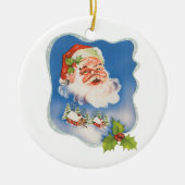 Weihnachten, Retro Jolly Weihnachtsmann Keramik Ornament (Vorne)