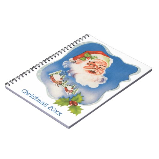 Weihnachten, Retro Jolly Weihnachtsmann Notizblock (Linke Seite)