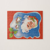 Weihnachten, Retro Jolly Weihnachtsmann Puzzle (Horizontal)