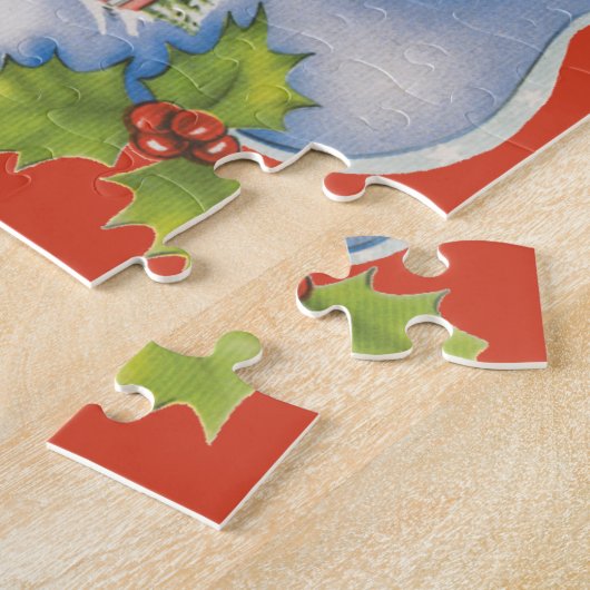 Weihnachten, Retro Jolly Weihnachtsmann Puzzle (Seite)