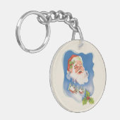 Weihnachten, Retro Jolly Weihnachtsmann Schlüsselanhänger (Vorderseite links)