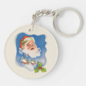 Weihnachten, Retro Jolly Weihnachtsmann Schlüsselanhänger (Rückseite)