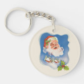 Weihnachten, Retro Jolly Weihnachtsmann Schlüsselanhänger (Vorderseite)
