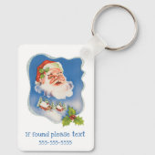 Weihnachten, Retro Jolly Weihnachtsmann Schlüsselanhänger (Rückseite)