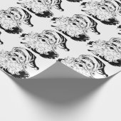 Weihnachten, Retro Jolly Weihnachtsmann, Schwarz Geschenkpapier (Ecke)
