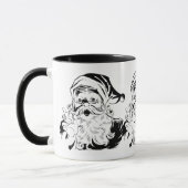 Weihnachten, Retro Jolly Weihnachtsmann, Schwarz Tasse (Links)
