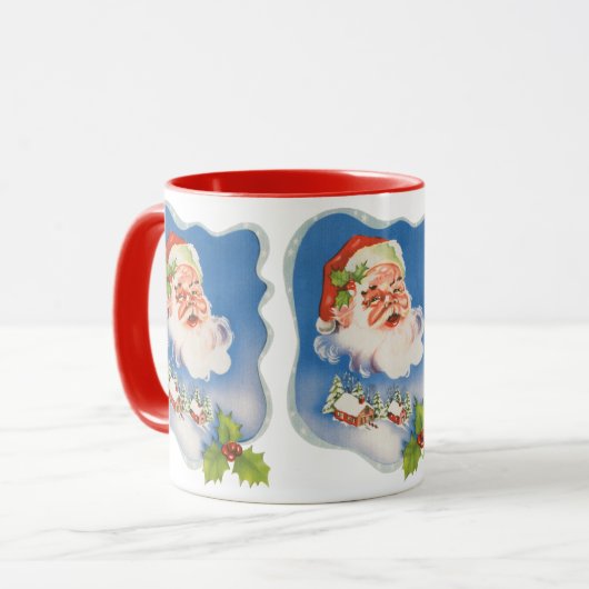 Weihnachten, Retro Jolly Weihnachtsmann Tasse (Vorderseite Links)