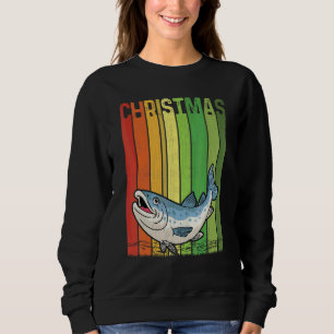 Weihnachten Retro Lachs Cute Gruppe Matching Xmas  Sweatshirt