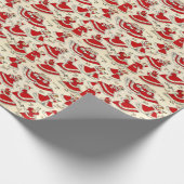 Weihnachten, Retro, Mädchen in Rotem Kleid Geschenkpapier (Ecke)