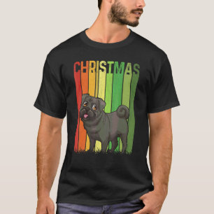 Weihnachten Retro-Mops-Hund Süße Gruppe Passende X T-Shirt