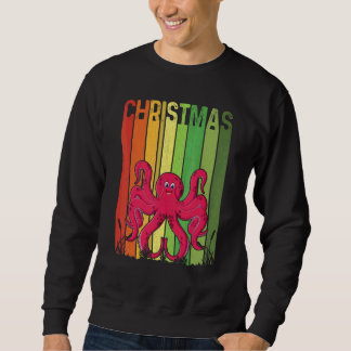 Weihnachten Retro-Oktopus Süße Gruppe passend Xmas Sweatshirt