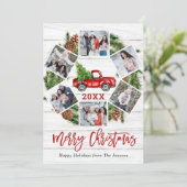 Weihnachten Retro Red Farm LKW Gruß 6 FOTO (Stehend Vorderseite)