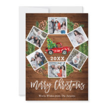 Weihnachten Retro Red Farm LKW Gruß 6 FOTO