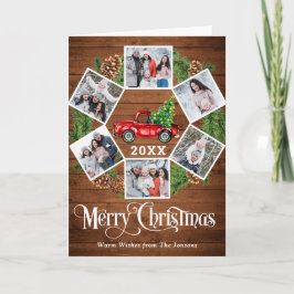 Weihnachten Retro Red Farm LKW Gruß 6 FOTO