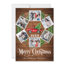 Weihnachten Retro Red Farm LKW Gruß 6 FOTO