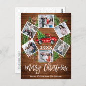 Weihnachten Retro Red Farm LKW Gruß 6 Foto Postkarte (Vorne/Hinten)