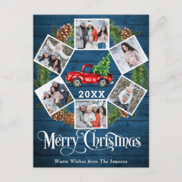 Weihnachten Retro Red Farm LKW Gruß 6 Foto Postkarte