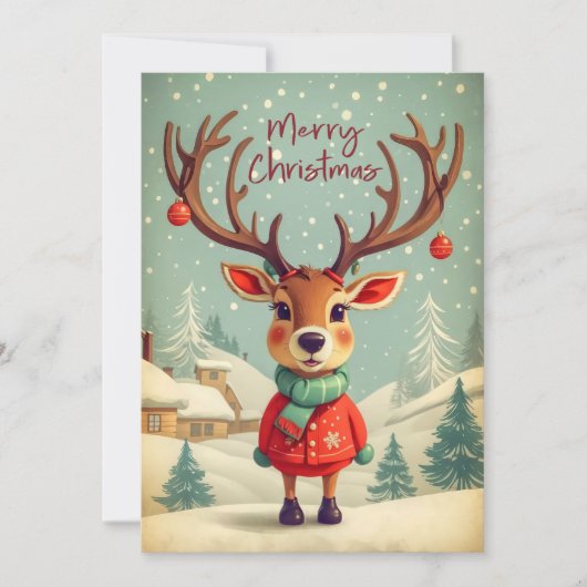 Weihnachten Retro Rentier im Südtessin (Vorderseite)