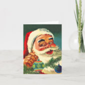 Weihnachten, Retro Santa Claus Vielen Dank Karte (Vorderseite)
