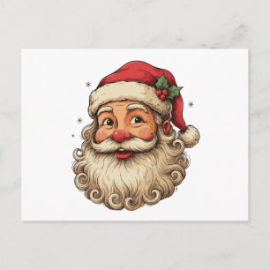 Weihnachten Retro Santa Hut Lächelnde Gesicht Lock