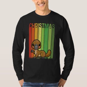 Weihnachten Retro Schnabeltier Süße Gruppe Passend T-Shirt