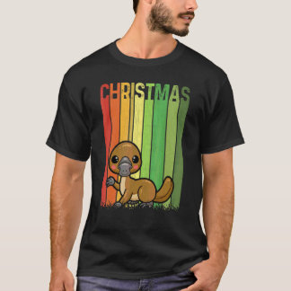 Weihnachten Retro Schnabeltier Süße Gruppe Passend T-Shirt