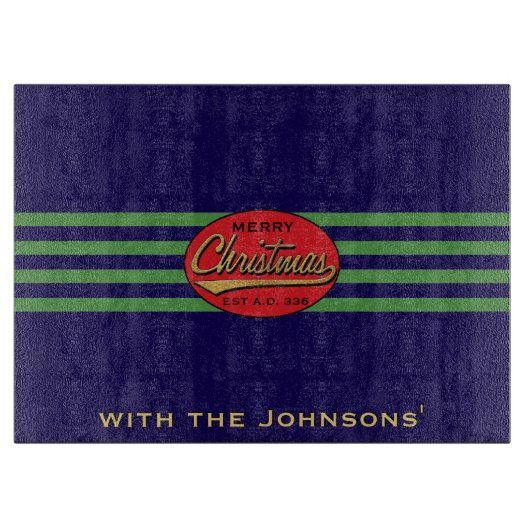 Weihnachten Retro Schneidebrett (Vorderseite)