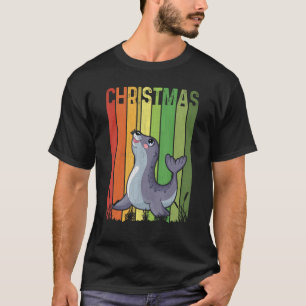 Weihnachten Retro Sea Lion Niedliche Gruppe Matchi T-Shirt