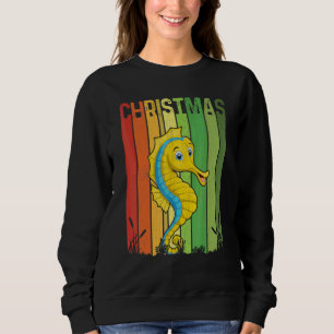 Weihnachten Retro Seepferdchen Süße Gruppe Matchin Sweatshirt