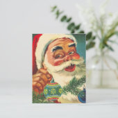 Weihnachten Retro Vintag Santa Holding Ornament (Stehend Vorderseite)