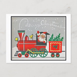 Weihnachten Retro Vintage Santa Roter Zug