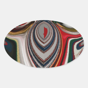 Weihnachten Retro Vintage Textur Abstract Art Druc Ovaler Aufkleber