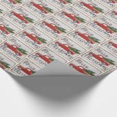 Weihnachten Retro Vintage Truckbaumen Geschenkpapier (Ecke)