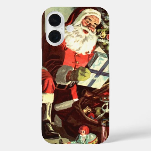Weihnachten, Retro Weihnachtsmann mit Geschenken Case-Mate iPhone Hülle (Rückseite)