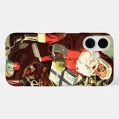 Weihnachten, Retro Weihnachtsmann mit Geschenken Case-Mate iPhone Hülle (Rückseite (Horizontal))