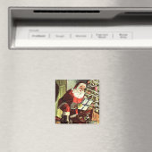 Weihnachten, Retro Weihnachtsmann mit Geschenken Magnet (In Situ (Geschirrspüler))