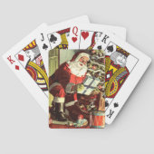 Weihnachten, Retro Weihnachtsmann mit Geschenken Spielkarten (Rückseite)