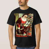 Weihnachten, Retro Weihnachtsmann mit Geschenken T-Shirt (Vorderseite)