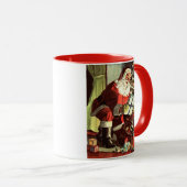 Weihnachten, Retro Weihnachtsmann mit Geschenken Tasse (VorderseiteRechts)