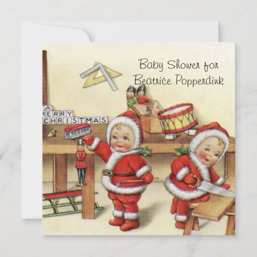 Weihnachten Retro Xmas Personalisiert Einladung (Vorderseite)