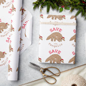 Weihnachten Rettete den Pangolin-Slogan Geschenkpapier