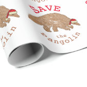 Weihnachten Rettete den Pangolin-Slogan Geschenkpapier (Rolleneckpunkt)