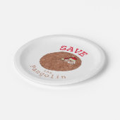 Weihnachten Rettete den Pangolin-Slogan Pappteller (Schrägansicht)