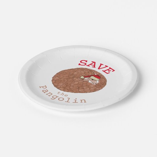 Weihnachten Rettete den Pangolin-Slogan Pappteller (Schrägansicht)