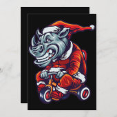 Weihnachten Rhino Weihnachtsmann Merry Xmas Dankeskarte (Vorne/Hinten)