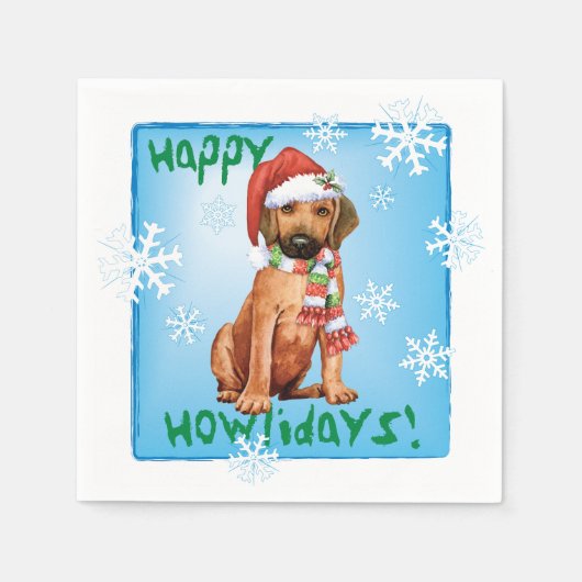 Weihnachten Rhodesian Ridgeback Napkins Serviette (Vorderseite)