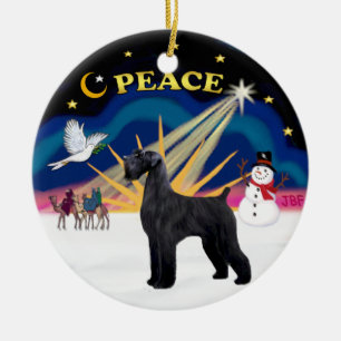 Weihnachten - Riesenschwarzer Schnauzer Keramikornament